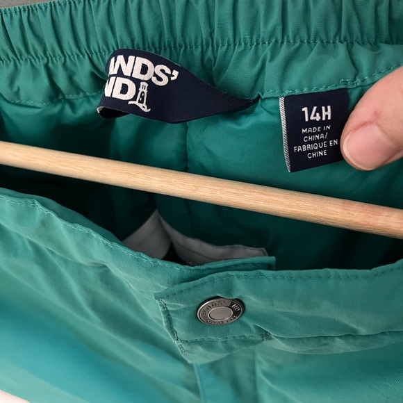 Lands' End Kids Husky-size Vibrant Green Squall waterproof insulated Snow Pants - Picture 3 of 12